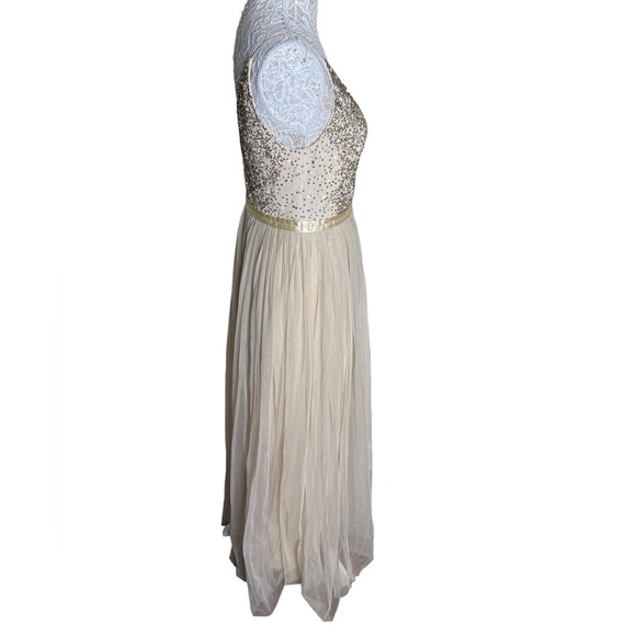 NWT Anthropologie BHLDN Avery Gown Strappy Beaded Bridesmaid - Picture 6 of 10